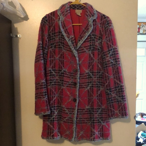 Beautiful Knitted Pea Coat By Sigrid Olsen Sport - Picture 1 of 14